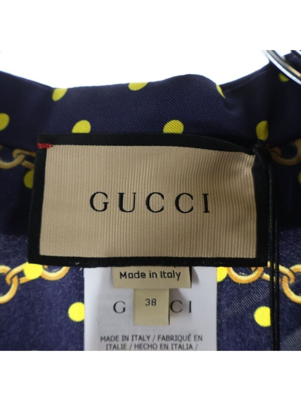 Gucci Short Zanur Silk Shirt Navy 38 - Picture 7 of 9